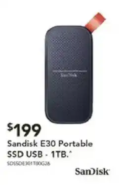 Harvey Norman Sandisk e30 portable ssd usb - 1tb. offer