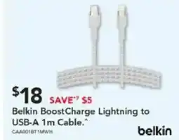 Harvey Norman Belkin boost charge lightning to usb-a 1m cable offer