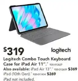Harvey Norman Logitech combo touch keyboard case for ipad air 11". offer