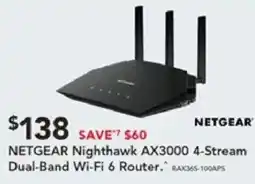 Harvey Norman Netgear nighthawk ax3000 4-stream dual-band wi-fi 6 router offer
