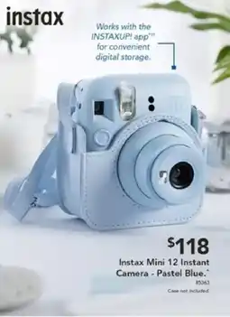 Harvey Norman Instax Mini 12 Instant Camera - Pastel Blue offer