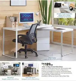 Harvey Norman Vibe 3-Way Convertible Desk. offer