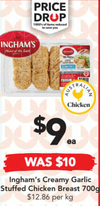 Drakes Ingham's Creamy Garlic Stuffed Chicken Breast 700g offer