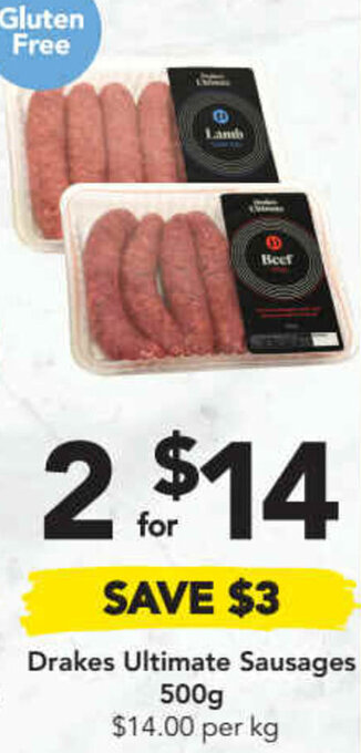 Drakes Drakes Ultimate Sausages 500g offer