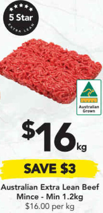 Drakes Australian Extra Lean Beef Mince-Min 1.2kg offer