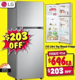 JB Hi-Fi Top Mount Fridge offer