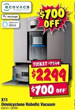 JB Hi-Fi Ecovacs x11 omnicyclone robotic vacuum offer