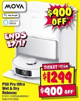 JB Hi-Fi Mova p50 pro ultra wet & dry robovac offer