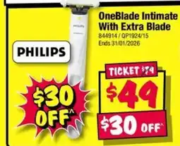 JB Hi-Fi OneBlade Intimate With Extra Blade offer