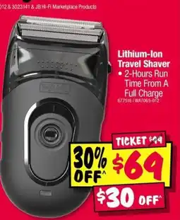 JB Hi-Fi Lithium-Ion Travel Shaver offer