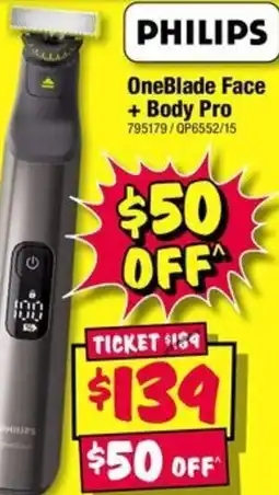 JB Hi-Fi OneBlade Face + Body Pro offer
