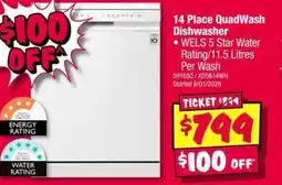JB Hi-Fi 14 Place QuadWash Dishwasher offer