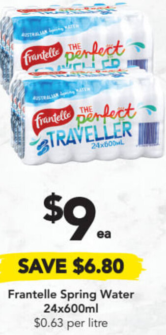 Drakes Frantelle Spring Water 24x600ml offer