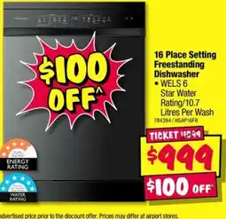 JB Hi-Fi 16 Place Setting Freestanding Dishwasher offer