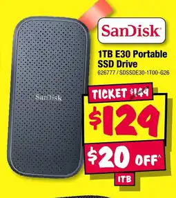 JB Hi-Fi e30 portable ssd drive offer