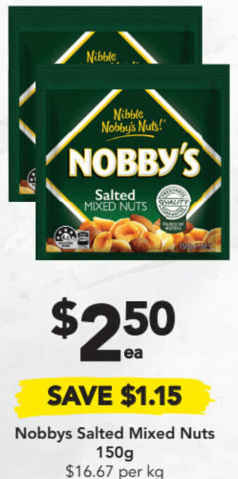 Drakes Nobbys Salted Mixed Nuts 150g offer