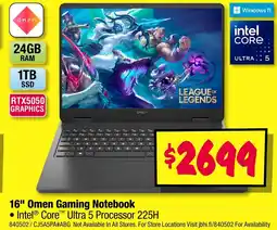 JB Hi-Fi Omen Gaming Notebook offer