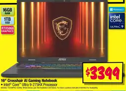 JB Hi-Fi Crosshair Al Gaming Notebook offer
