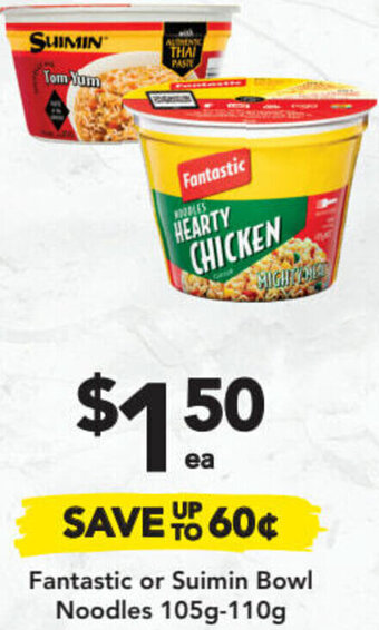 Drakes Fantastic Or Suimin Bowl Noodles 105g-110g offer