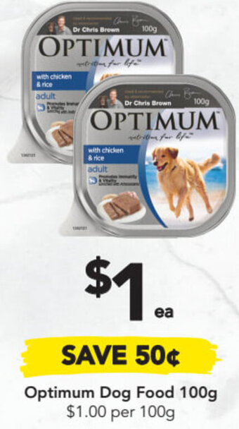 Drakes Optimum Dog Food 100g offer