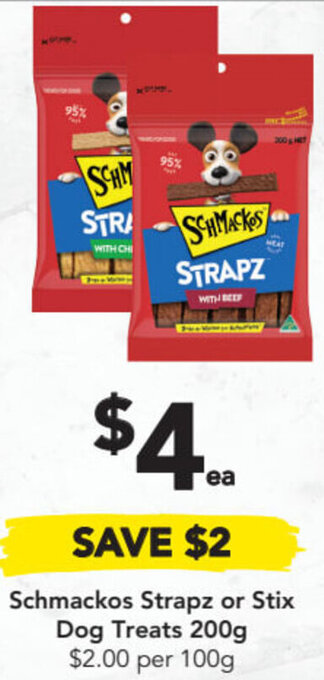 Drakes Schmackos Strapz Or Stix Dog Treats 200g offer