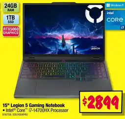JB Hi-Fi legion 5 gaming notebook intel offer