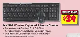 JB Hi-Fi Mk270r wireless keyboard & mouse combo offer