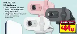 JB Hi-Fi Brio 100 full hd webcam offer