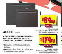 JB Hi-Fi Wacom intuos offer