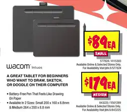 JB Hi-Fi Wacom intuos offer
