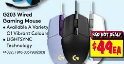 JB Hi-Fi G203 wired gaming mouse offer