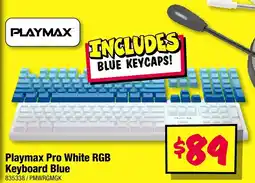 JB Hi-Fi Playmax Pro White RGB Keyboard Blue offer