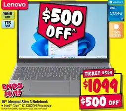 JB Hi-Fi Lenovo Ideapad Slim 3 Notebook offer