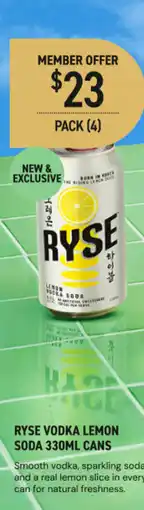 Dan Murphy's Ryse vodka lemon soda cans offer