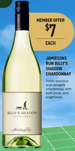 Dan Murphy's Jamiesons Run Billy's Shadow Chardonnay offer