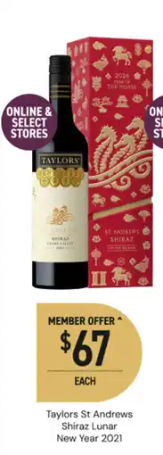 Dan Murphy's Taylors st andrews shiraz offer