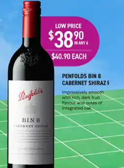 Dan Murphy's Penfolds bin 8 cabernet shiraz offer