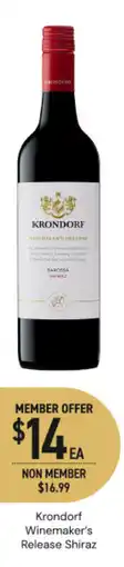 Dan Murphy's Krondorf Winemaker's Release Shiraz offer