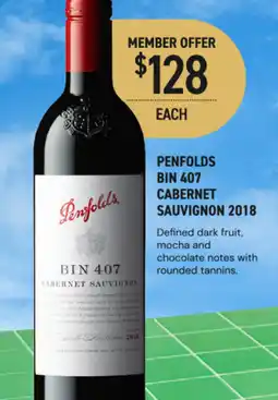 Dan Murphy's Penfolds bin 407 cabernet sauvignon offer