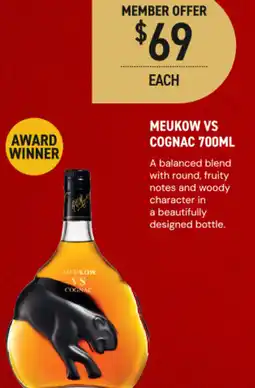 Dan Murphy's Meukow vs cognac offer