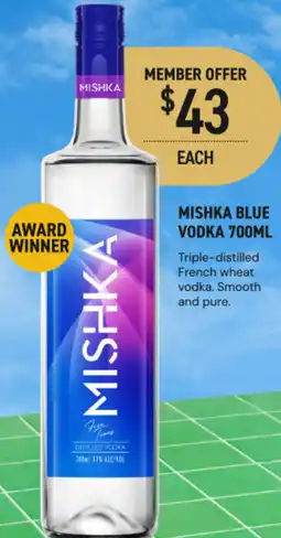 Dan Murphy's Mishka blue vodka offer