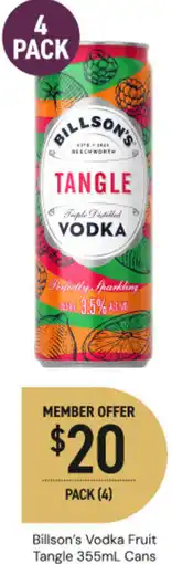 Dan Murphy's Billson's vodka fruit tangle cans offer