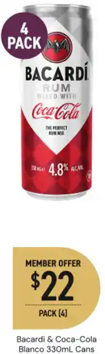 Dan Murphy's Bacardi & Coca-Cola Blanco offer