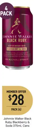 Dan Murphy's Johnnie walker black ruby blackberry & soda offer