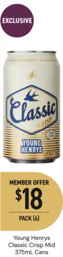 Dan Murphy's Young henrys classic crisp mid cans offer