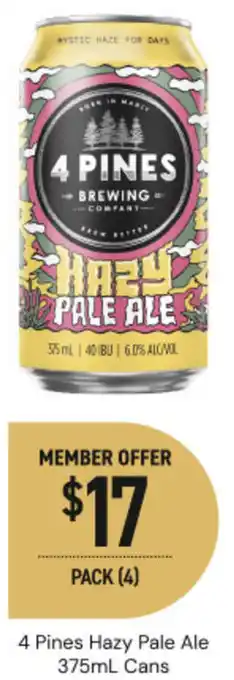 Dan Murphy's 4 pines hazy pale ale offer