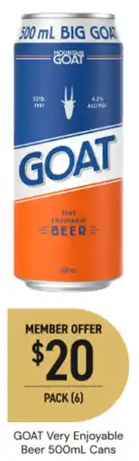 Dan Murphy's Goat very enjoyable beer offer