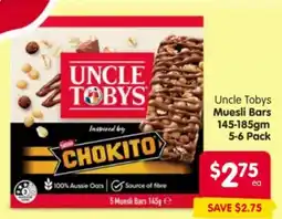 Spar Uncle Tobys Muesli Bars offer