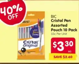 Spar Bic cristal pen assorted Pouch offer