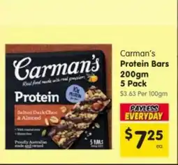 Spar Carman's protein bars offer